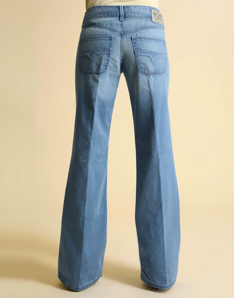 Diesel Wirky Patch Pocket Wide Leg Jeans